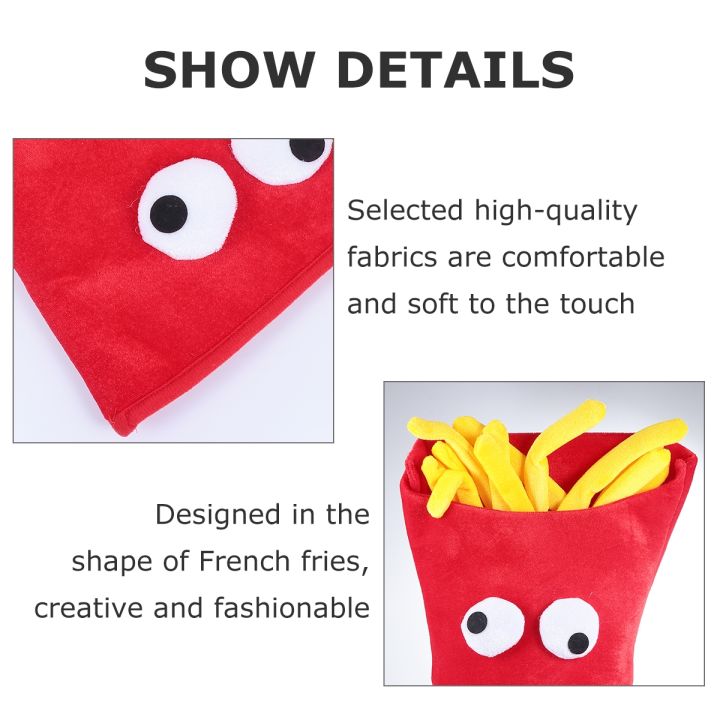 hat-party-hats-food-halloween-costume-novelty-fries-funny-crazy-french-fun-headgear-birthday-up-silly-play-accessories-cosplay