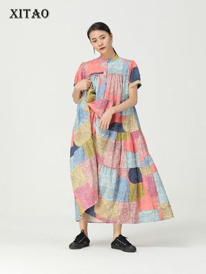 XITAO Dress Casual Fashion Loose Women Summer   Print Dress