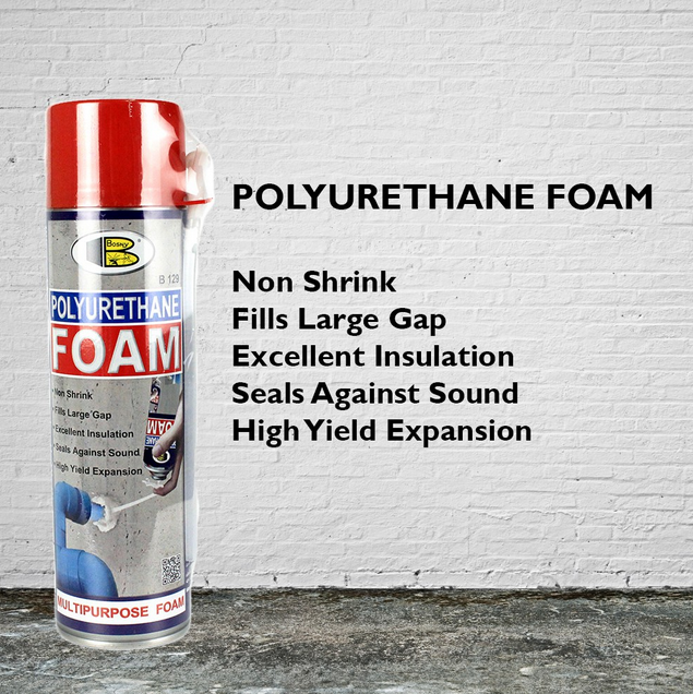 Bosny Polyurethane Expanding Foam B129 500cc Gap Filler, Heat and Sound