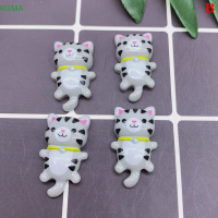 ?【Lowest price】HOMA 10pcs ใหม่น่ารักเรซิ่นมินิการ์ตูนสัตว์แมวแบนกลับสะสม DIY อุปกรณ์เสริม