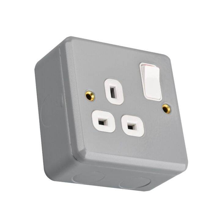 Outdoor metal clad electric power socket wall sur mounted switched