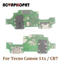 Novaphopat สำหรับ Tecno Camon 11S/CB7แท่นชาร์จยูเอสบีหูฟังช่องเสียบปลั๊กแจ็คเสียงไมค์ไมโครโฟนบอร์ดชาร์จแบบยืดหยุ่น