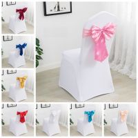 ✌▪ 20 Colours Spandex Chair Sashes Wedding Chair Sashes Lycra Stretch Band Bow Tie Hotel Party Show Decoration On Sale Universal