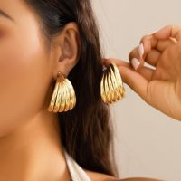 【YP】 Ingemark Punk Metal Hoop Earrings for Gold Color C Jewelry Gifts New