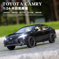 (กล่องโฟม) 1:24จำลองโมเดลรถโลหะผสม Camry เสียงและแสงสะท้อนคอลเลกชันเครื่องประดับภายในที่สมจริง