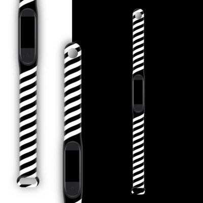 ┋✘ Sportowa bransoletka na nadgarstek silikonowa bransoletka dla Xiaomi Mi Band 6 5 pasek nadrukowany pasek Twist wzór tęczy Xiaomi 5 6 Smart Fitness