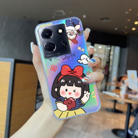 GGK เคสสำหรับ Infinix Note 12 2023 Note 12 Pro Note 12 VIP Note 30 5G Note 30 Pro สาวๆน่ารักหรูหราการ์ตูนอลิซสโนว์ไวท์สายรุ้งโทรศัพท์สลายเลเซอร์ใสมีขอบบางเฉียบ  นุ่มพิเศษเคสกันกระแทกมีสีสันในตัวในฝาครอบเคสบัตรเลเซอร์