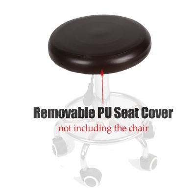 4/6/10 Packs Removable PU Leather Round Bar Chair Seat Cover Black Coffee Red Waterproof And Oil Proof For Home Salon Decor