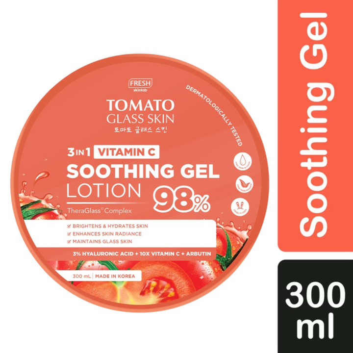 FRESH TOMATO GLASS SKIN 3 IN 1 VITAMIN C SOOTHING GEL LOTION 300ML