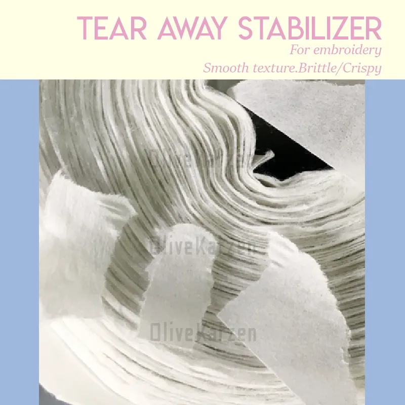 Embroidery Stabilizer Tear Away Crispy/Brittle Texture Easy Tear