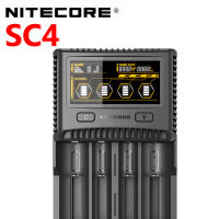 % 100 NITECORE SC4อัจฉริยะชาร์จคุณภาพสูง Charger 4ช่อง6A กำลังไฟทั้งหมดใช้งานร่วมกับ IMR 18650 14450 16340 AA และอื่นๆแบตเตอรี่