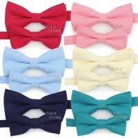 Bright Solid 11 Colors Parent-Child Bowtie Sets 100Cotton Kids Pet Men Butterfly Rose Pink Sky Blue Daily Bow Tie Gift Accessory Boys Clothing