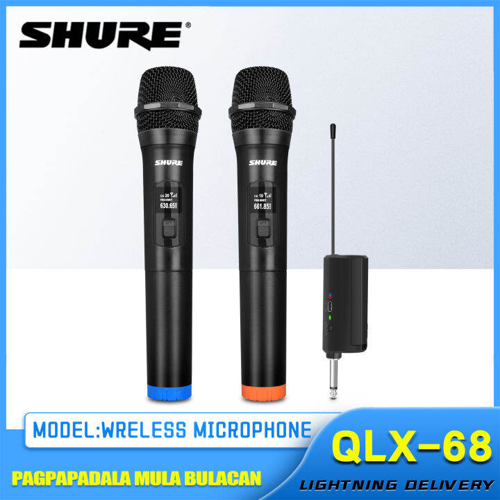 Shure Wireless Microphone QLX68 Dual Handheld Mic with Receiver for