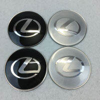 4ชิ้น65มม. ฝาศูนย์กลางล้อสติ๊กเกอร์โลโก้สำหรับ Lexus Hubcap โลโก้ยางรถยนต์กลางที่ครอบยี่ห้อรถยนต์ป้ายเงินสีดำ Hiasan Mobil Refit