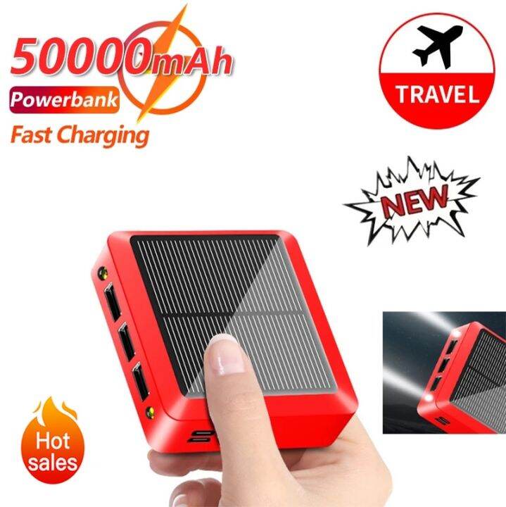 Mini Large Capacity 50000mAh Solar Power Bank Portable Fast Charging  Portable Battery Charger Battery for IPhone Xiaomi Samsung 