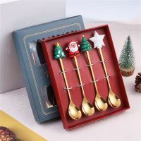 4pcs New Year Christmas Spoon Fork Christmas Decorations for Home Xmas Gifts Navidad 2022 Christmas Tableware Decor Kids Gifts