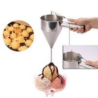 Stainless Steel Takoyaki Piston Funnel With Support Sauce Cream Dosing Funnel Sauce Kitchen Appliance For Taiyaki Waffle Making