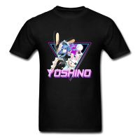 เสื้อยืดสีดำผู้ชายลายคลื่นไอน้ำเสื้อยืดออกเดท A Live Yoshino เสื้อยืดดีไซน์สวยฮิปฮอปญี่ปุ่นอะนิเมะเสื้อยืดเด็กหญิง XXXL