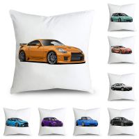 【LZ】 Simple Pillowcase Classic Car Pattern Soft Short Plush Cushion Cover Pillow Case for Home Sofa Car Seat Decor Pillowcase 45x45cm