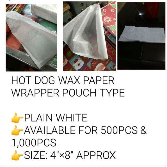 HOT DOG WAX PAPER WRAPPER POUCH TYPE PLAIN WHITE Lazada PH