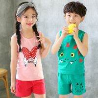 Boy Girl Summer Sleeveless Cotton Vest Pajamas Sets Girls Totoro Pajamas Summer Pajama Girl Toddler Sleepwear for 1 to 9 Years