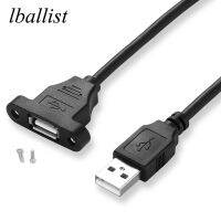 lballist USB 2.0 Extension Cable Foil+Braided Shielded Full Wrapped with Screw Panel Mount Male to Female 30cm 50cm 1m 1.5m Toilet Covers