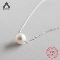 100 S925 Sterling Silver Fashion Elegant Shell Pearl Necklace Pendant for Women Jewelry