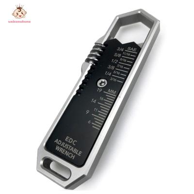 ประแจประแจ EDC อัลลอย6-19มม. ประแจอีดีซีโลหะปรับขนาดได้ขนาดเล็กประแจประแจ EDC อเนกประสงค์อุปกรณ์กระเป๋ากลางแจ้ง