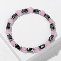 【CW】 Hematite Pink Quartzs Beads Men Loss Weight No-Magnetic Jewelry