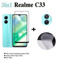 3in1 Realme C33สำหรับ Realme C35 C21Y C25S C25 C30 C12 C15 C11 Narzo 50A 50i 30A Realme 9 9i 8 5G Pro 8i ป้องกันฟิล์มแก้วเลนส์กล้องฟิล์ม