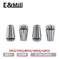 ชุดความแม่นยำสูง 0.008 ER Collet Chuck ER11 1 ~ 8 มม. สำหรับผู้ถือเครื่องมือกัด CNC เครื่องแกะสลักเครื่องกลึง Mill Spring Chuck nut