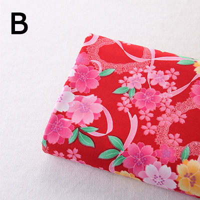 （HOT)2301# ผ้าพิมพ์ลายสไตล์ญี่ปุ่น แฮนด์เมด DIY เสื้อผ้าผ้าเย็บปะติดปะต่อกัน ริบบิ้นดอกไม้เทศกาล