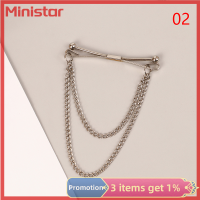 Ministar เข็มกลัดแฟชั่นระดับไฮเอนด์เข็มกลัดบุคลิกภาพพู่โซ่คลิปคอปกเสื้อติดกระดุมเครื่องประดับสำหรับผู้ชาย