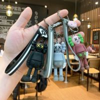 ▩☽ Cartoon Silicone Violent Bear Diablo Kaws Wholesale Doll Tide Brand Key Chain School Bag Pendant Ornament Keychain