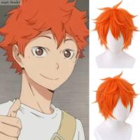 วิกผมปลอมเดียว Haikyuu!! วิก Hinata Shoyo สั้นคอสเพลย์วิกผมสีน้ำตาลวิกโออิคาวาโทรุสีส้มสำหรับผู้ชาย