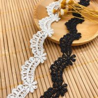 2CM Wide White Black Cotton Embroidered Lace Fabric Fringe Ribbon Dress Collar Neckline Trimming DIY Clothing Sewing Supplies Fabric  Material