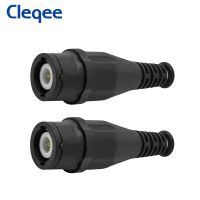 Cleqee P7001อะแดปเตอร์ข้อต่อบัดกรีชุบทองเคสห่อหุ้มหัวต่อตัวผู้ Bnc 2ชิ้น