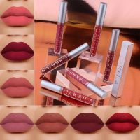 Matte Velvet Liquid Lipsticks Glaze Waterproof Long Lasting Nude Lip Gloss Makeup Nonstick 18สีถ้วยเซ็กซี่ Red Lip Tint เครื่องสำอาง