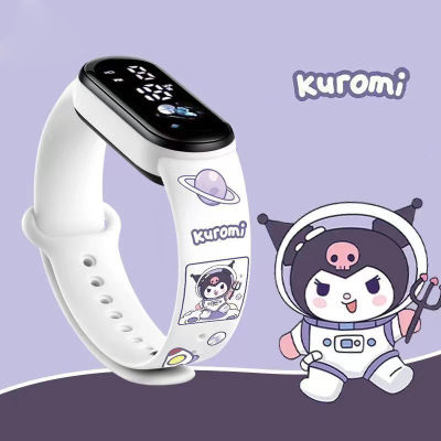 Sanrio Cinnamoroll Kuromi Purin นาฬิกาสปอร์ตอิเล็กทรอนิกส์การ์ตูนสุนัขน่ารักไฟกันน้ำพิเศษของขวัญเทศกาลนักเรียนเด็ก