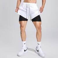 OMG sports and fitness brothers new summer trend sports shorts outdoor running cycling breathable double layer shorts men