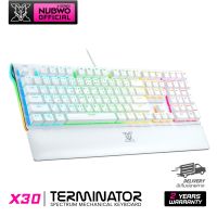 คีย์บอร์ดเกมมิ่ง NUBWO Terminator X30 WHITE EDITION RGB มีให้เลือก 3 Switch Blue/Red/Brown รับประกันสินค้า 2 ปี