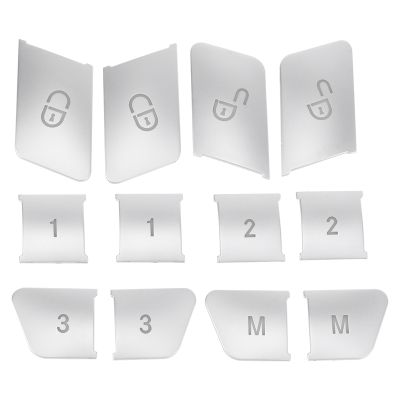 12Pcs Car Door Seat Memory Lock Buttons Covers Stickers for Mercedes Benz CLA/GLA/GLK/GLE/CLS/GL/ML/A/B/E