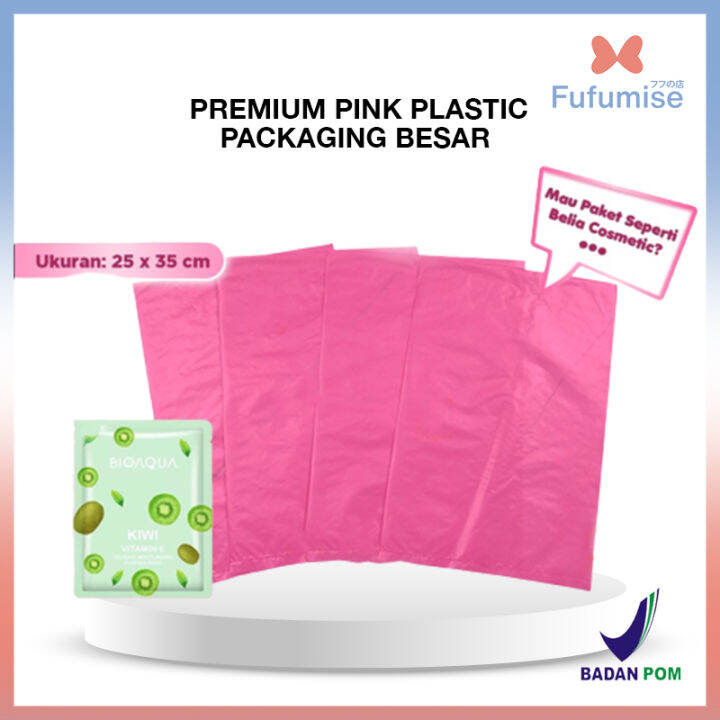 Premium Pink Plastic Packaging BESAR ECER dan Pack Kantong Kemasan