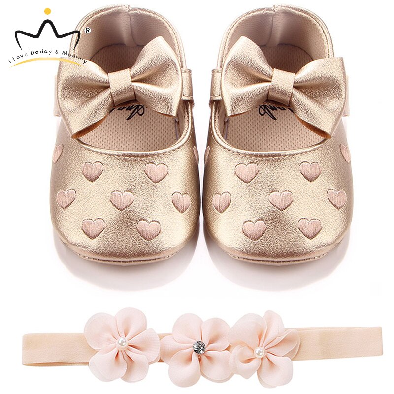 Newborn Sneaker Princess Non-Slip Flat Shoes Sneaker Mary Jane Wedding Dress Shoes for Toddlers AvoDovA Baby Girls Shoes with Bow-Knot Headband 