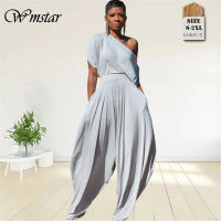 Wmstar Jumpsuit ผู้หญิงฤดูร้อน2022 Romper แขนสั้นกระเป๋า บอดี้สูทแฟชั่นชุดขายส่ง Dropshipping