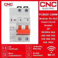 CNC YCB9ZF-100W 2P สมาร์ทเบรกเกอร์ WiFi ป้องกันการลัดวงจรตั้งเวลาปิดสมาร์ทสวิตช์ควบคุมระยะไกล-caicai store