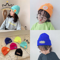 Fashionembroidery เด็กถักหมวกลูกอมสีสาวเด็ก Bonnet หมวกฤดูใบไม้ร่วงฤดูหนาวที่อบอุ่นเด็กหมวก