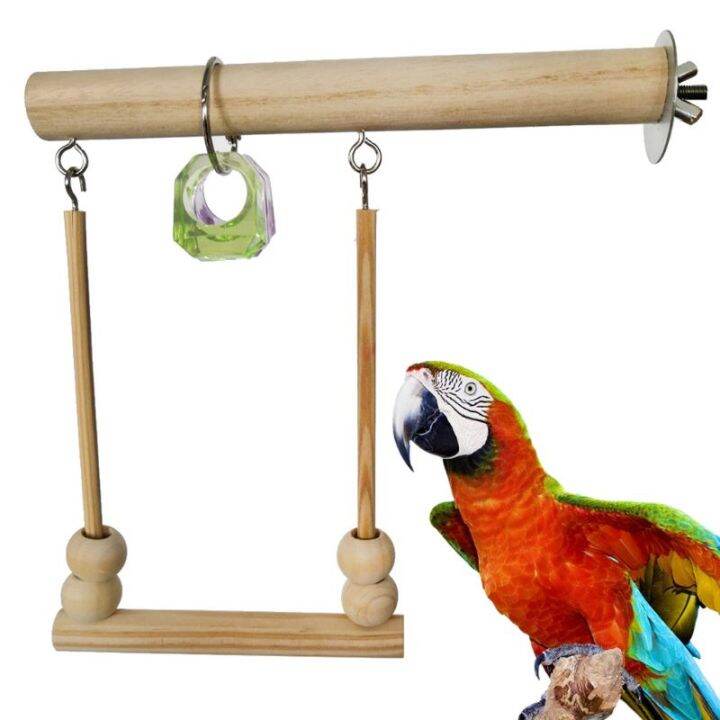 ชิงช้านกไม้-parrot-ม้ายืน-playstand-ด้วย-chewing-ลูกปัดกรง-sleeping-stand-เล่นของเล่น