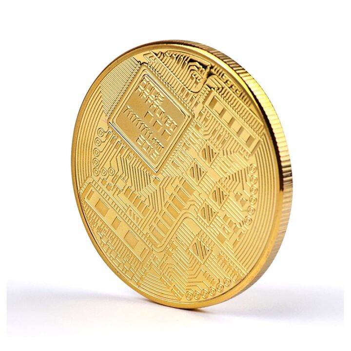 gold-plated-bitcoin-coin-collectible-art-collection-gift-physical-commemorative-casascius-crypto-coin-metal-antique-imitation