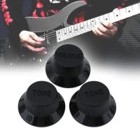 3pcs/pack Plastic Electric Guitar Volume Adjusting Rotary Knob Potentiometer with 6mm hole Cap Guitar Parts amp; Accessories Black